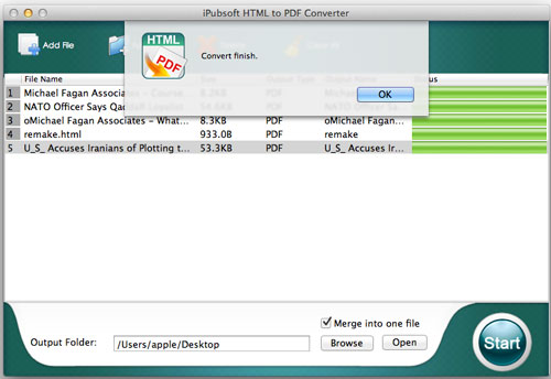fichiers html d'importation