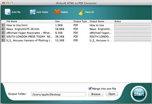 fichiers html d'importation