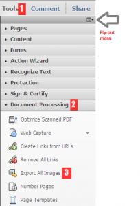 extraire des images de pdf avec Adobe Acrobat X