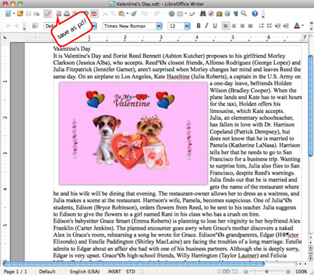 ouvrir le pdf avec libreoffice