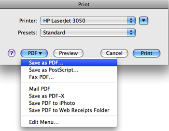 convertir Word au format PDF sur Mac OS X